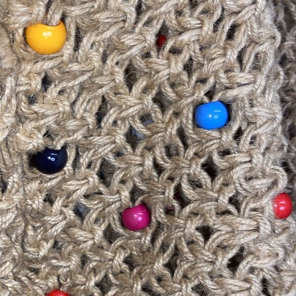 SHIRALEAH Luana tote bag tote in natural with beaded details - Picture 2 of 8